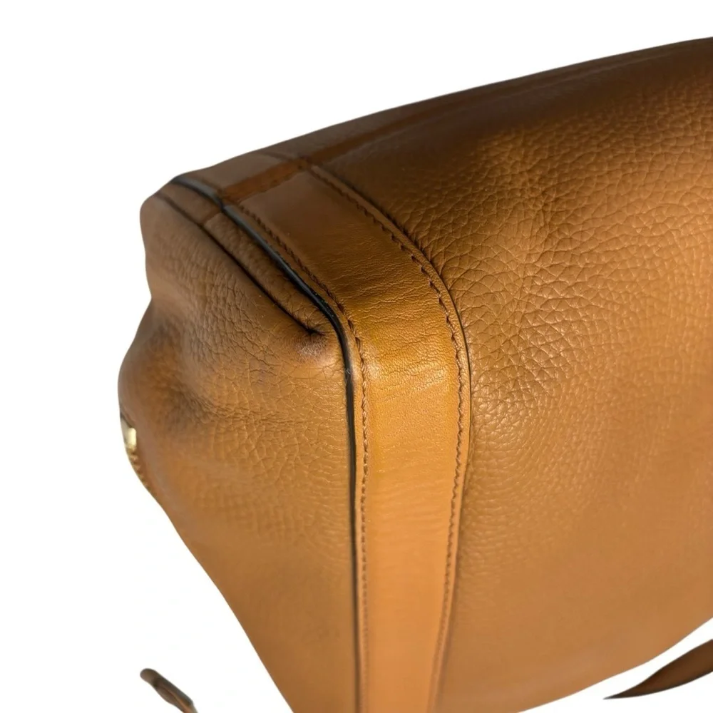 Michael kors brown leather expandable tote bag